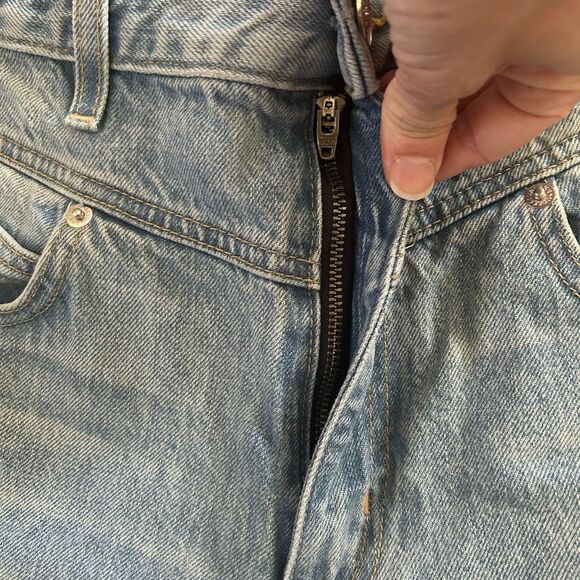 Slvrlake Grace Double Yoke Jeans Let It Ride Raw Hem Crop 31 Wide Leg - Picture 4 of 12